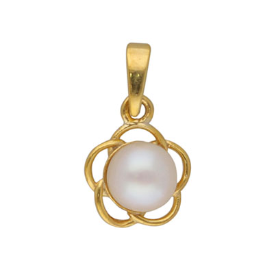 "(92.5) Sterling Silver Flower Pearl Pendant - JPMAY-22-199 - Click here to View more details about this Product